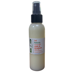 zoe naturals coconut milk leave in spray 4oz travel size "new packaging"