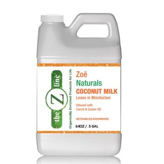ZOE NATURALS COCONUT MILK LEAVE IN SPRAY REFIL 64 OZ / .5 GAL. NEW SIZE